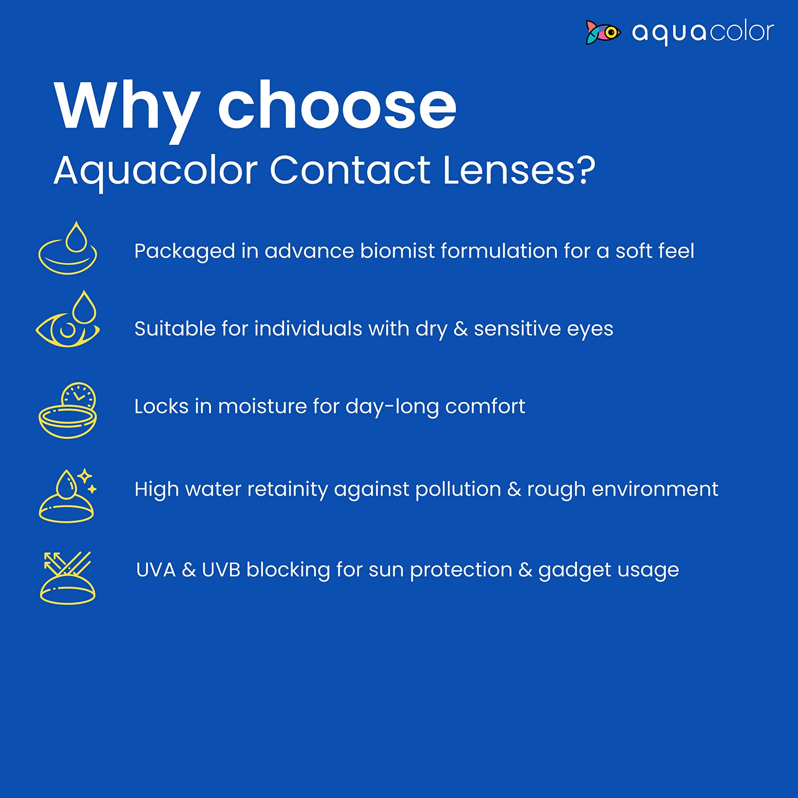 AQUALENS CONTACT LENSES Aquacolor Daily Disposable Colored Lenses with 0 Power - Happy Honey - (10 Lens/Box)