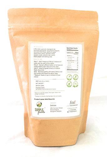SUPPLE foods SUPPLE foods Keto Dosa Batter Instant Mix - 400g - Healthy Low Carb, High Protein & Low GI Diet - Easy to Cook Natural Plant Proteins Dosa Mix Powder - Gluten Free and Vegan