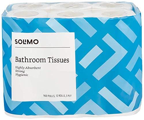 Amazon Brand - Solimo Amazon Brand - Solimo Germ-Protect Handwash Liquid, Refreshing Rose, 5L & 3 Ply Toilet Paper/Tissue Roll - 12 Rolls (160 Pulls Per Roll) & Cotton Ear Buds with Paper Stem - 200 Sticks (Pack of 2)