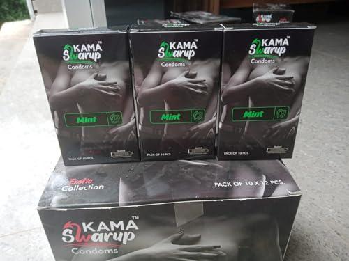 KAMA SWARUP KAMA SWARUP MEN DOTTED CONDOM JUMBO PACK OF 12 PACKS OF 10 PIECES (Mint)