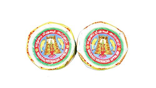 MADURAI MEENAKSHI MADURAI MEENAKSHI Appalam Papadam | South Indian Papad | Madurai Plain Rice & Urid Happala,(size No.4, 250gm x 2)Traditional Homemade / Papad/ Appalam /Papad Plain Indian Papad /Madurai Happala South Indian Papad Papadam Snack for Meals