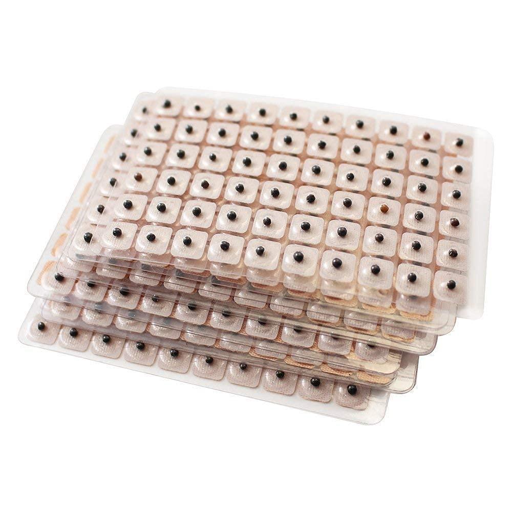 ACi ACi Acupressure Acupuncture Needle Ear Vaccaria Seeds Ear Massage Relaxation Ears Stickers Auricular-paster Press Seeds, Multicolour, 600Pcs/ Lot