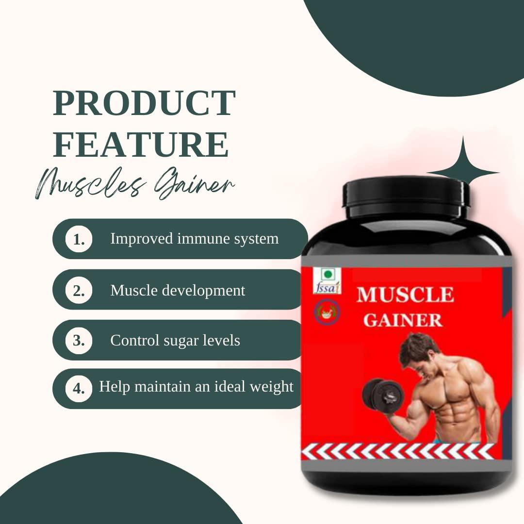 Generic Muscle Gainer Powder | High Protein High Calorie [Lean Weight Gainer Supplement] - Vanilla flavour -Pack of 1 |500g powder