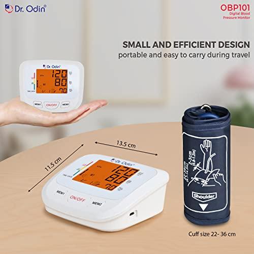 Dr. Odin Dr. Odin OBP 101 Fully Automatic Digital Blood Pressure Monitor with Large Cuff BPM Monitor at Home BP Machine for Doctors (White, 1 Year Warranty)