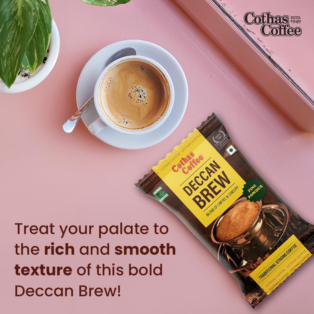 Cothas Cothas Deccan Brew Coffee, Blend of 53% Coffee 47% Chicory, Authentic South Indian Filter Coffee with Fresh Aroma & Strong Taste (100g)