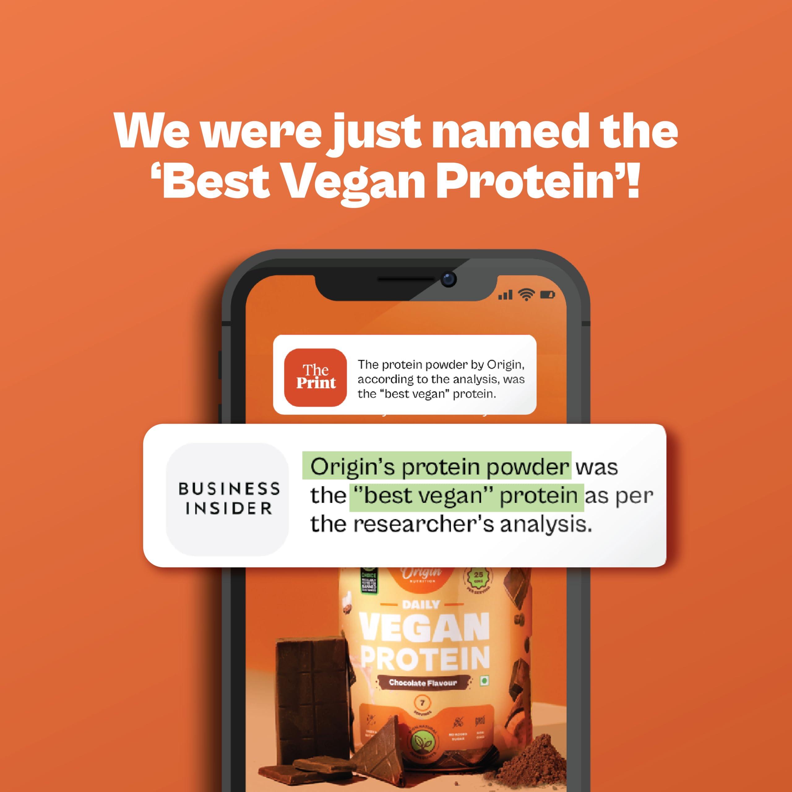 ORIGIN NUTRITION Origin Nutrition 100% Natural Vegan Protein Powder, Unflavoured with 25g Plant Based Protein, Gluten Free, Dairy Free, No Added Sugar, Soy Free, Non - GMO, Jain, 8 Servings, 260g