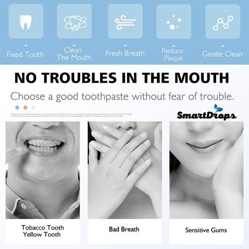 Smartdrops Whitening Foam Toothpaste for Sensitive Teeth, Snow Teeth foaming Whitening (60ml)