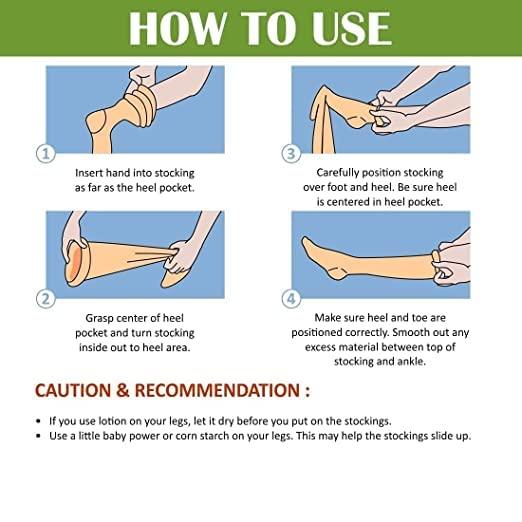 Never Quit Never Quit Compression Stockings | Compression Socks |Compression Stockings For Varicose Veins | Stockings For Men & Women (Thigh Length) | Varicose Vein Stockings (Small, Black)