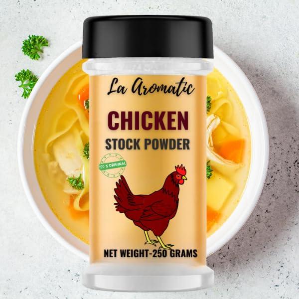 La Aromatic La Aromatic Chicken Stock Powder,250 Grams (Makes Chicken Stock, Perfect for Cooking, Stock de Poulet)