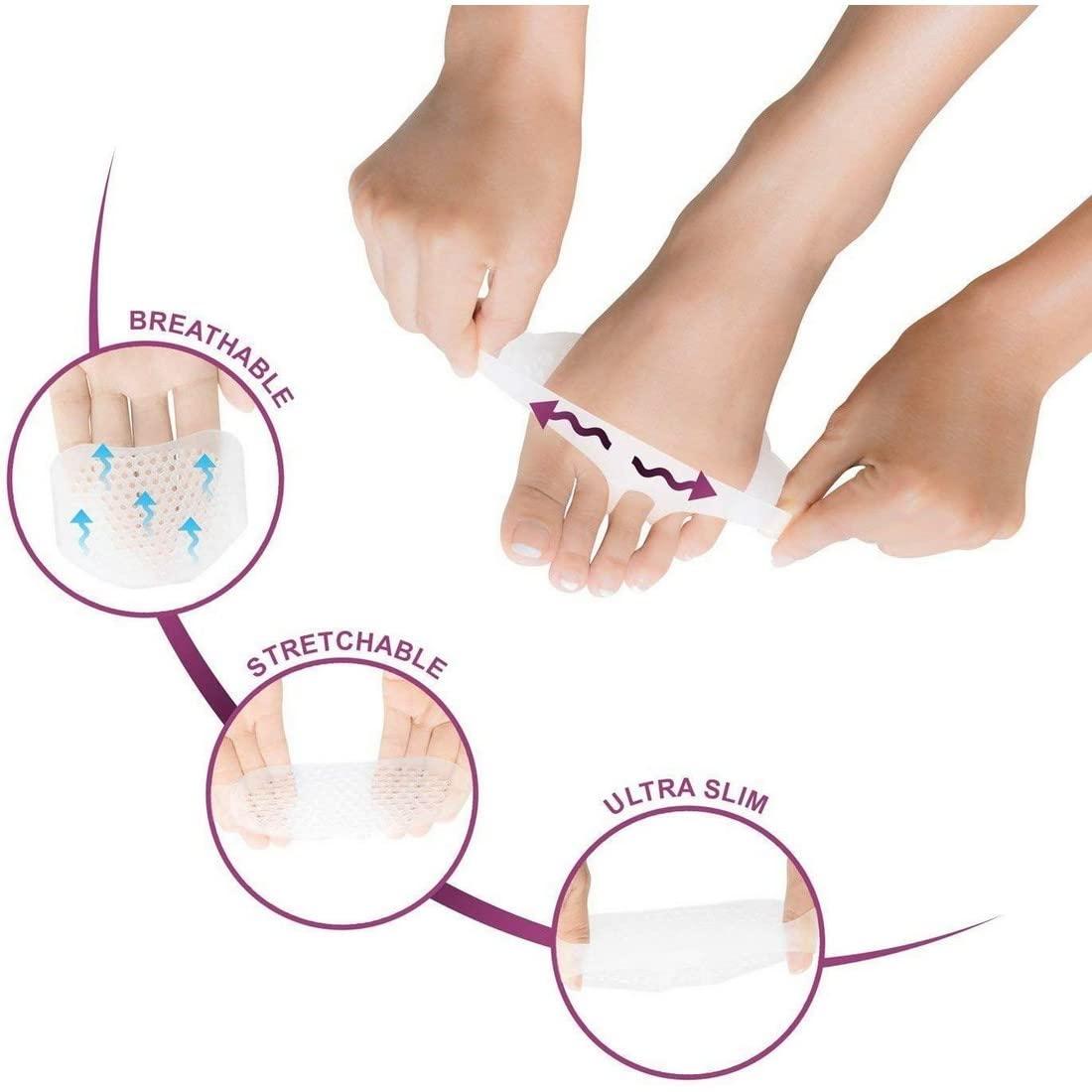 Das Palace Das Palace Silicone Gel Half Toe Sleeve Anti-Skid Forefoot Soft Pads For Pain Relief Heel Front Socks Silicone Heel Protector Foot Gel Socks For Repair Dry Cracked Skins (White)