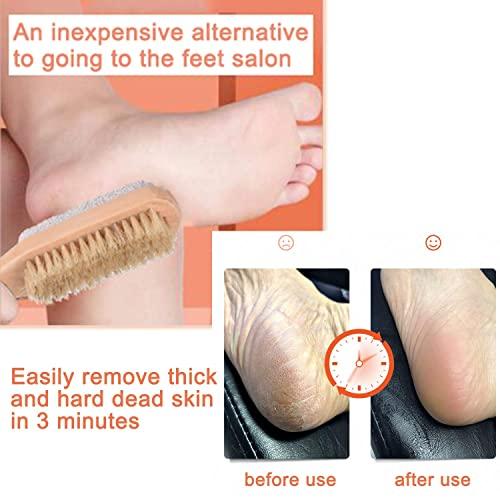Amzgear Amzgear Natural Pumice Stone Combo foot Brush, Body Exfoliating Double Side Soft Bristle Wood Brush, Suitable for Pedicure Brush Kit Tool for Cleanse, Scrub & File Dead Skin Callus Remover (Pack of 1)