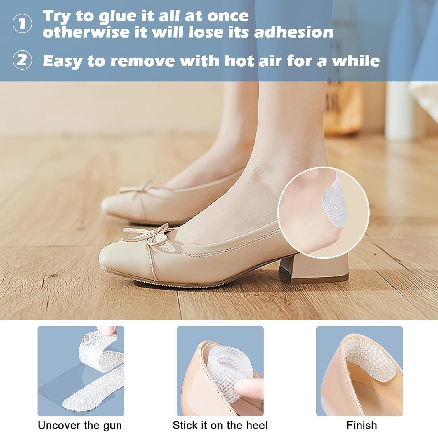 ZSIGNS ZSIGNS 4 Pairs Heel Grips for High Heels, Soft Silicone Shoe Pads for 1/2 Too Big or Loose Shoes, Self-Adhesive Anti-Slip Heel Cushion Pads Inserts Heel Protectors to Prevent Rubbing Blisters