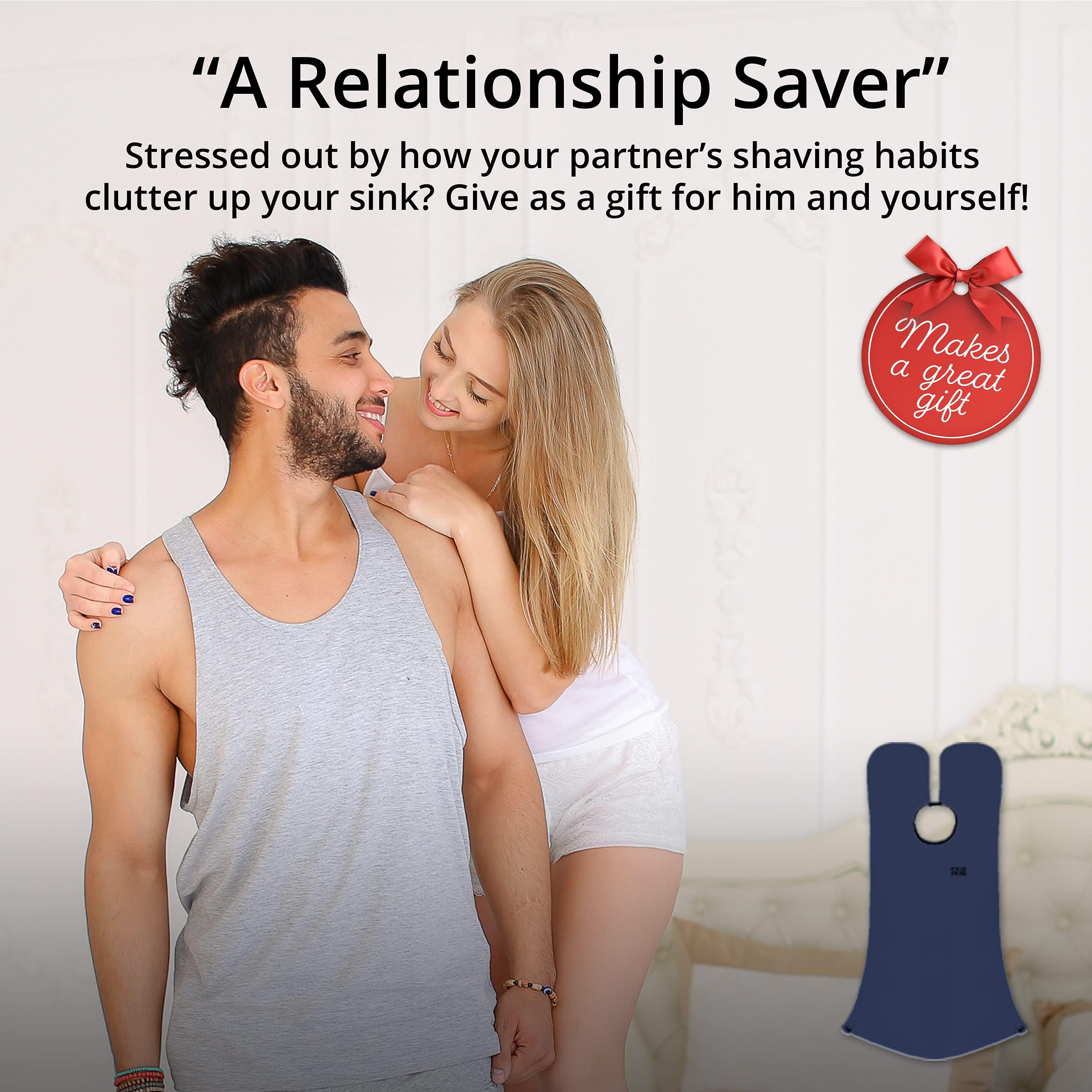 BEARD KING Beard King Beard Bib Apron Men Hair Catcher for Shaving, Trimming Grooming Accessories 1 Size Fits All, Blue