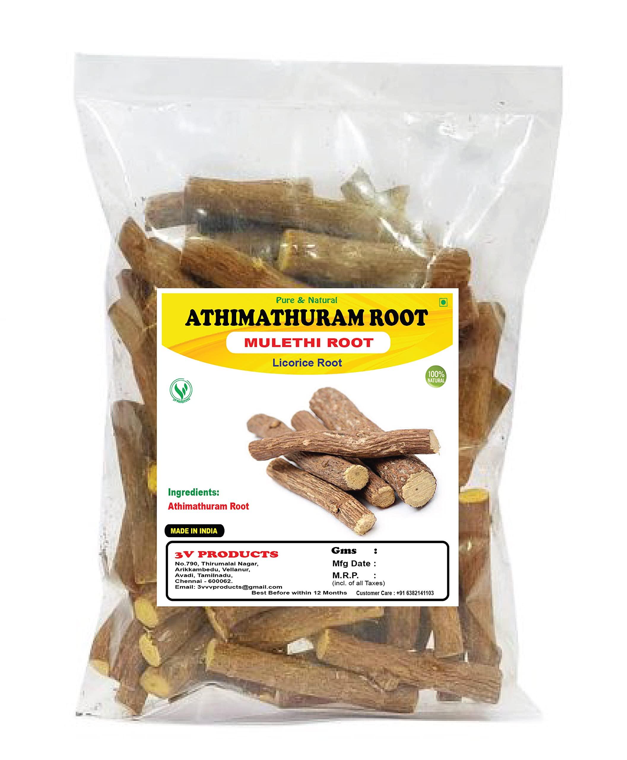 3V PRODUCTS 3V PRODUCTS Athimathuram | Mulethi | Licorice Root | Glycyrrhiza Glabra - Pack of 2x50g