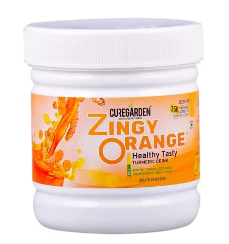 Curegarden Curegarden Zingy Orange Instant Drink Mix | Heathy Turmeric & Ginger Immunity Booster Drink Powder with BCM95 | Better Digestion, Natural Antioxidant