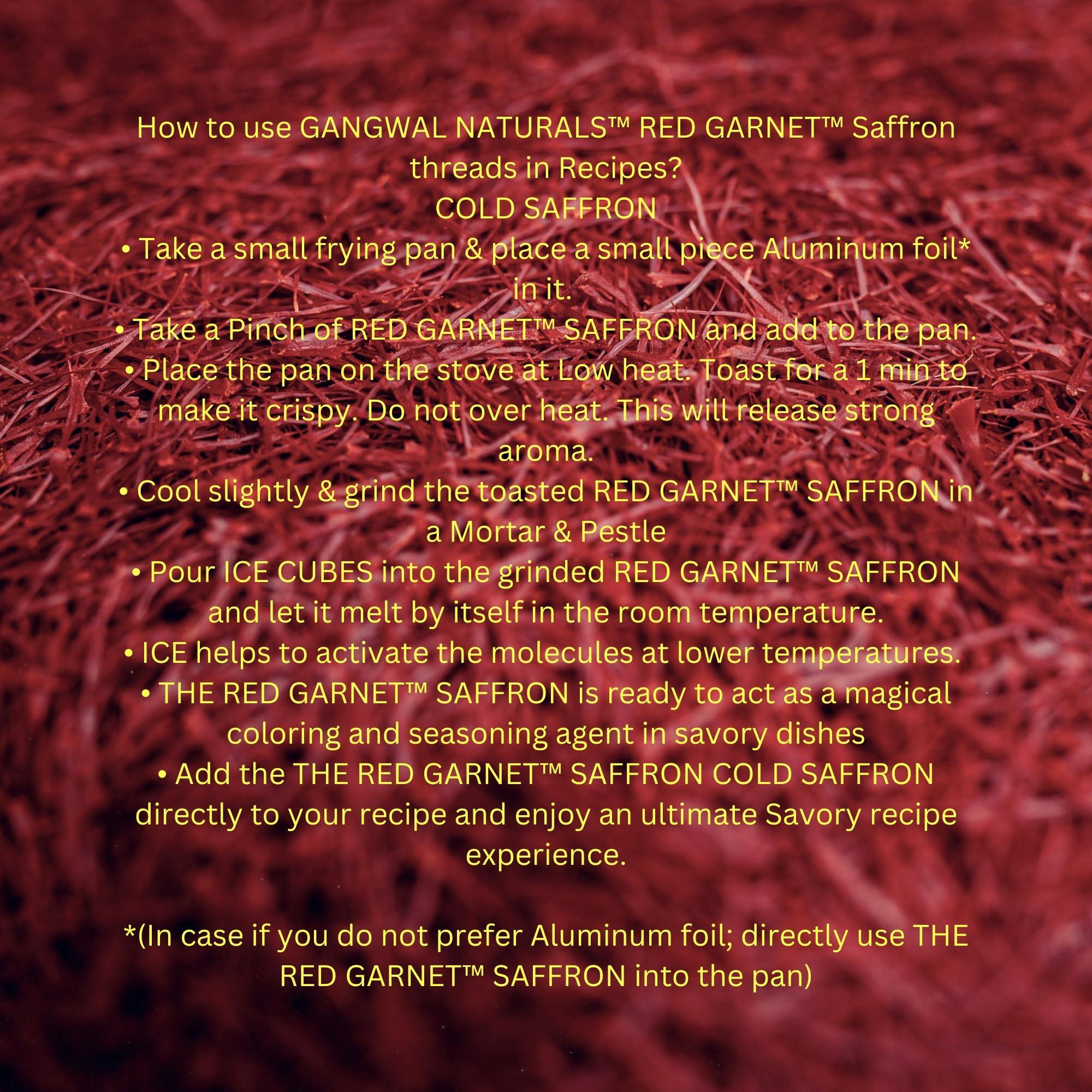 GANGWAL NATURALS Gangwal Naturals Red Garnet Gift Pack Original Kesar Saffron | 100% Pure Saffron | Long Kesar Threads | Suitable For Pregnant Women, Food Aroma, Sweets, Beverages, Medicinal, Pooja and Beauty | Natural Stone Bowl + Tweezer Included | 5g