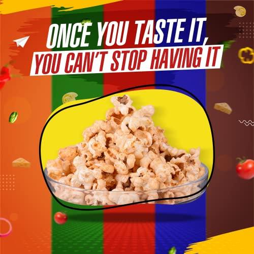 Angels Angels Puffycorns Flavoured Ready to Eat Popcorn - Mix Flavour - Pack of 6 Units (2 Cheese, 1 Tangy Tomato, 1 Butter Salted, 1 Peri Peri & 1 Caramel)