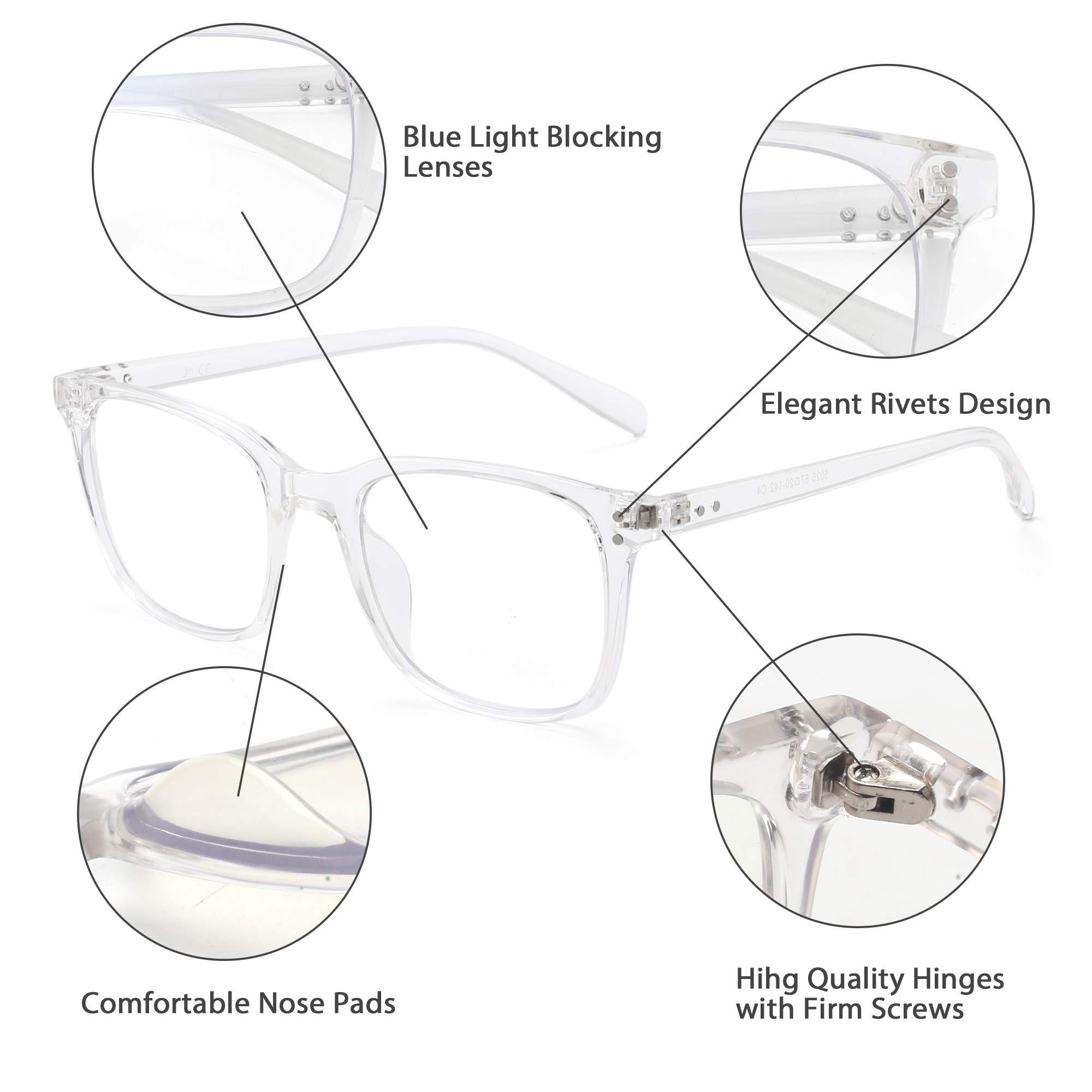 JM JM Game Reading Glasses Fashion Reader Tablet Computer Screen Protector 1.0+ 1.25+ 1.75+ 2.0+ 2.25+ 2.5+ 3.0+ 3.5+ 4.0 (Transparent, 3.5)