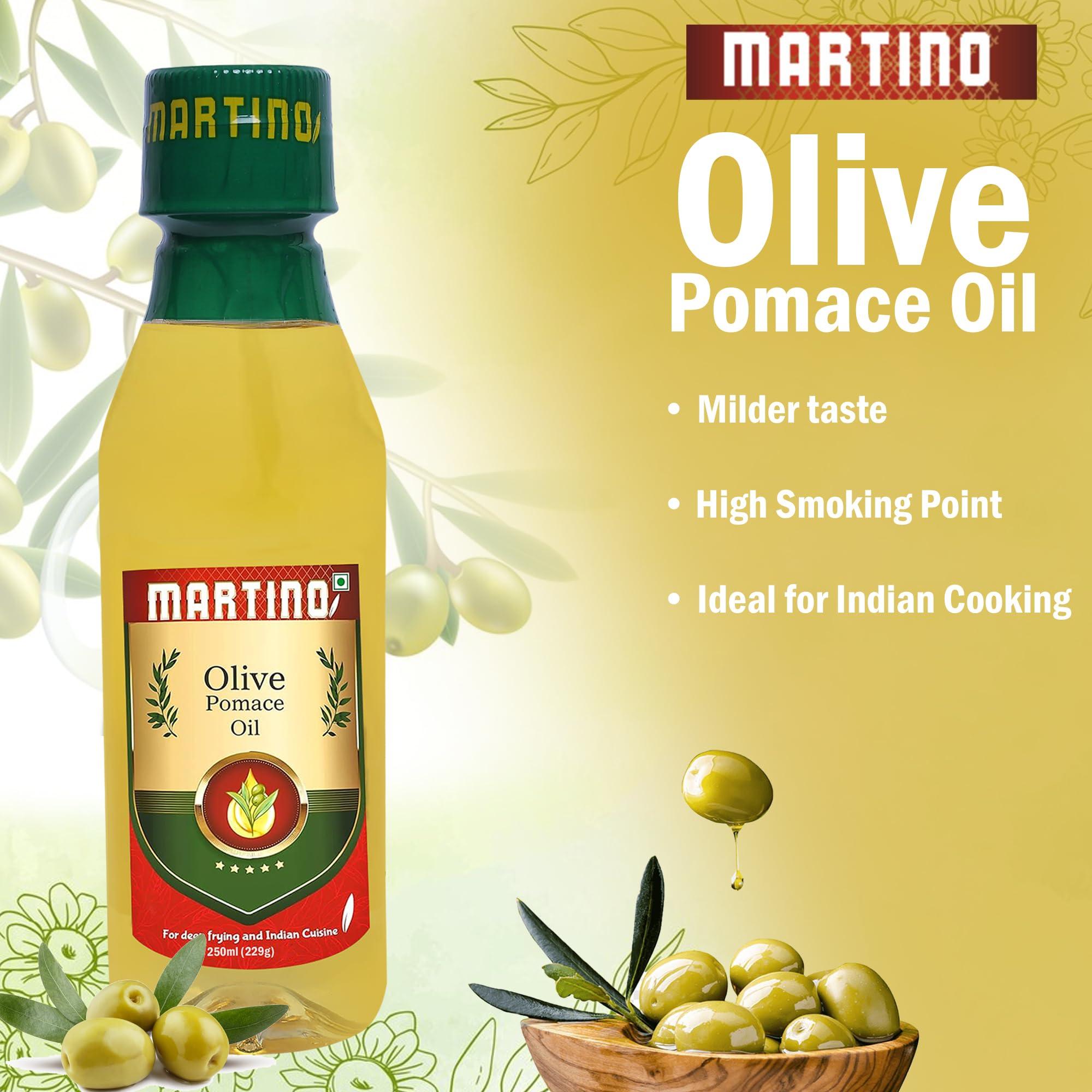 MARTINO Martino Olive Pomace Oil, Deep Frying and Indian Cuisine, 250ml Pet