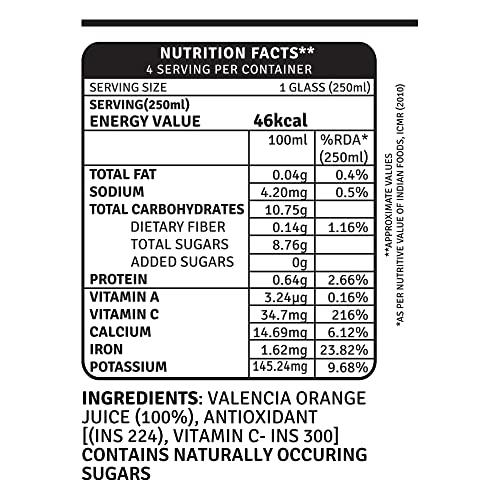 Raw Pressery Raw Pressery Valencia Orange Juice (2 x 1000ml) Rich in Vitamin C, Natural Energizer & Immunity Booster, Healthy Juice, No Added Sugar, Not From Concentrate
