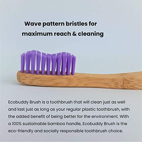 EcoBuddy EcoBuddy Bamboo Toothbrush, Nylon Medium Bristles (Purple)