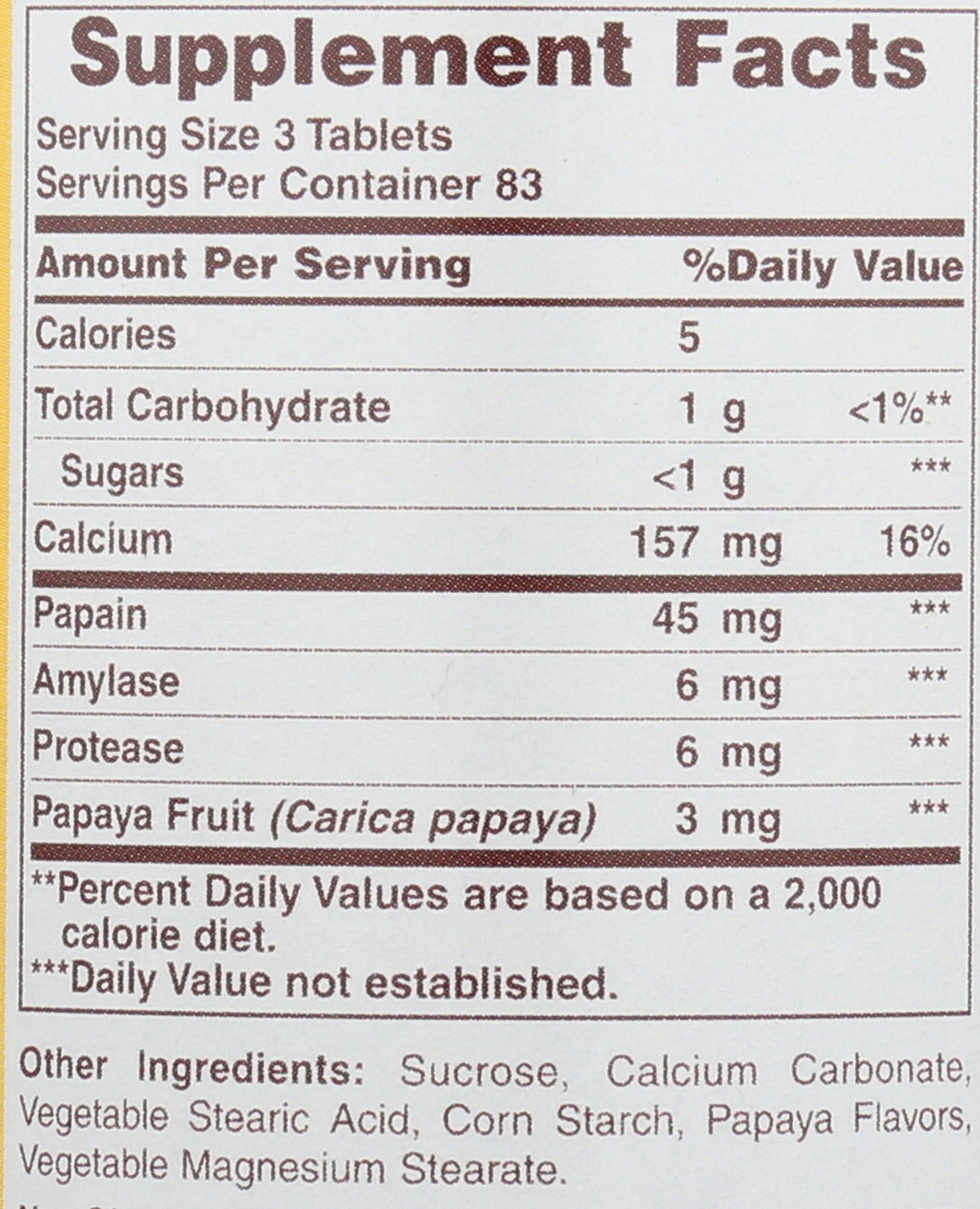 American Health American Health Original Papaya Enzyme Chewable - 250 Tablets