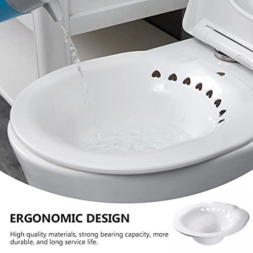 HEALLILY 1Pc Sitz Bath Toilet Seat Sitz Bath Silver Iron Wash Basin Private Part Cleaner