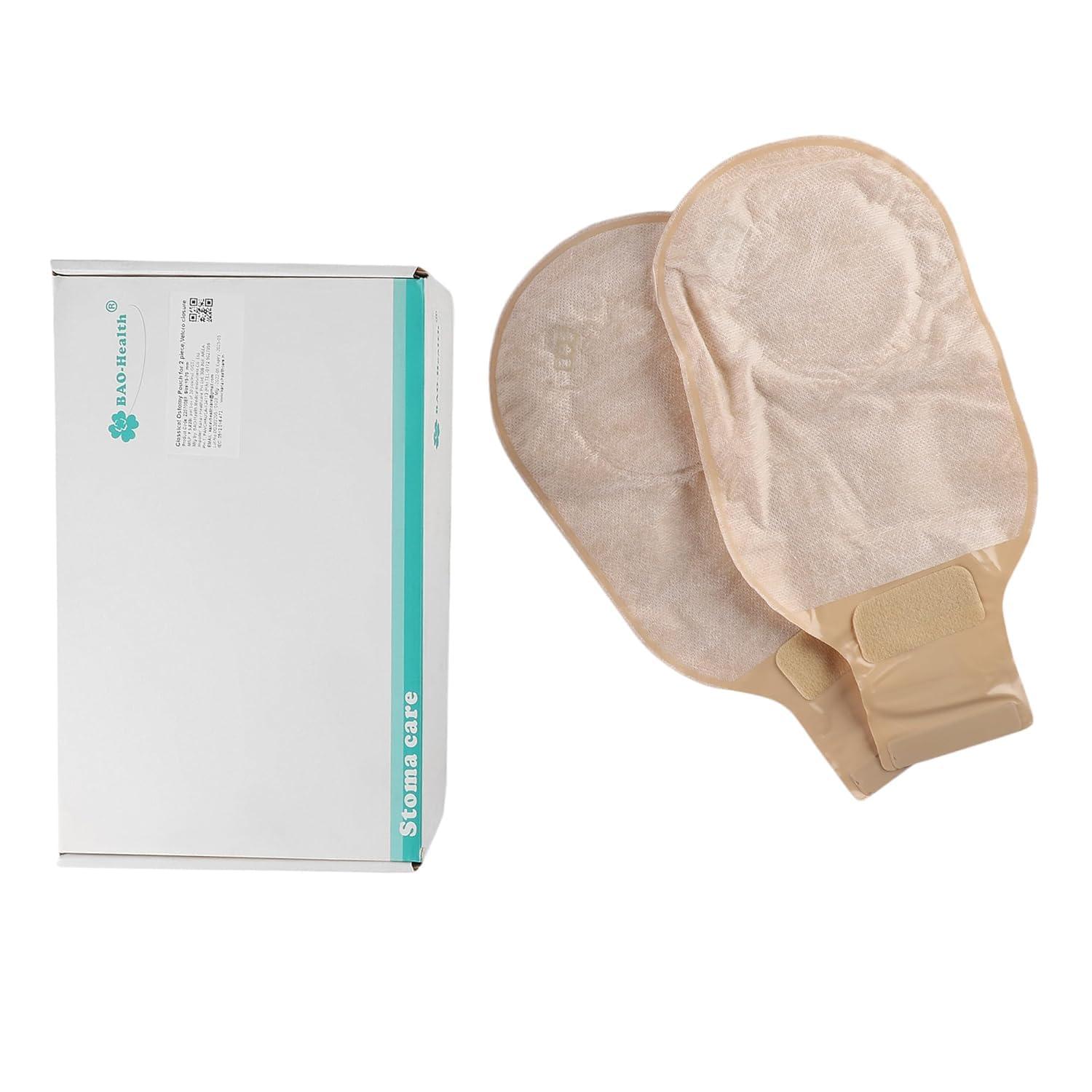 Bao Health Bao Health, 70 mm Skin Barrier Flange and Two piece open Pouch with filter & Velcro closure for Colostomy and Ileostomy (3017001+2207008F) (Set of 2)
