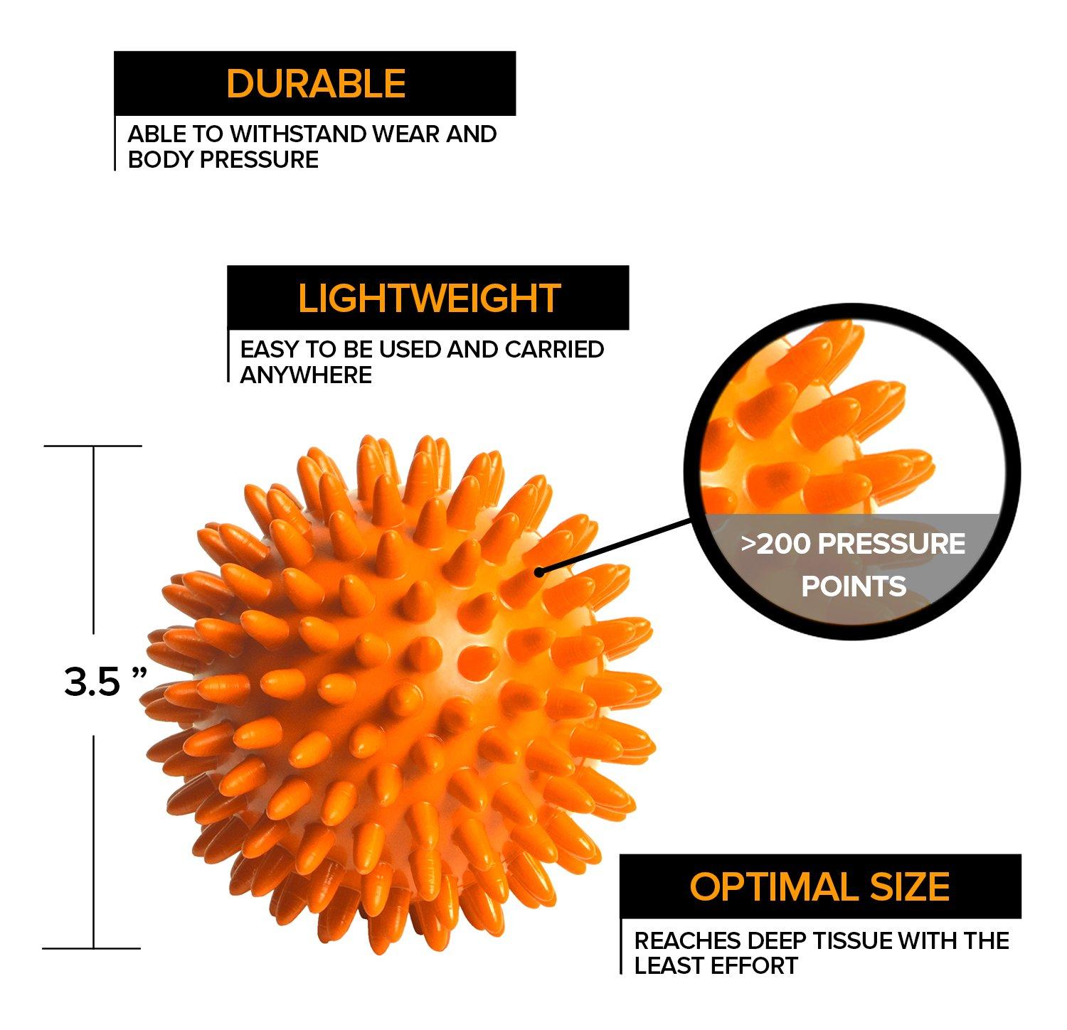 Octorox Octorox 3 Spiky Massage Balls For Plantar Fasciitis,Deep Tissue,Back,Foot Massage. Spiky Massage Roller,Exercise,Stress Relief,Trigger Roller Ball For Feet,Back,Neck Muscles,Plantar Treatment