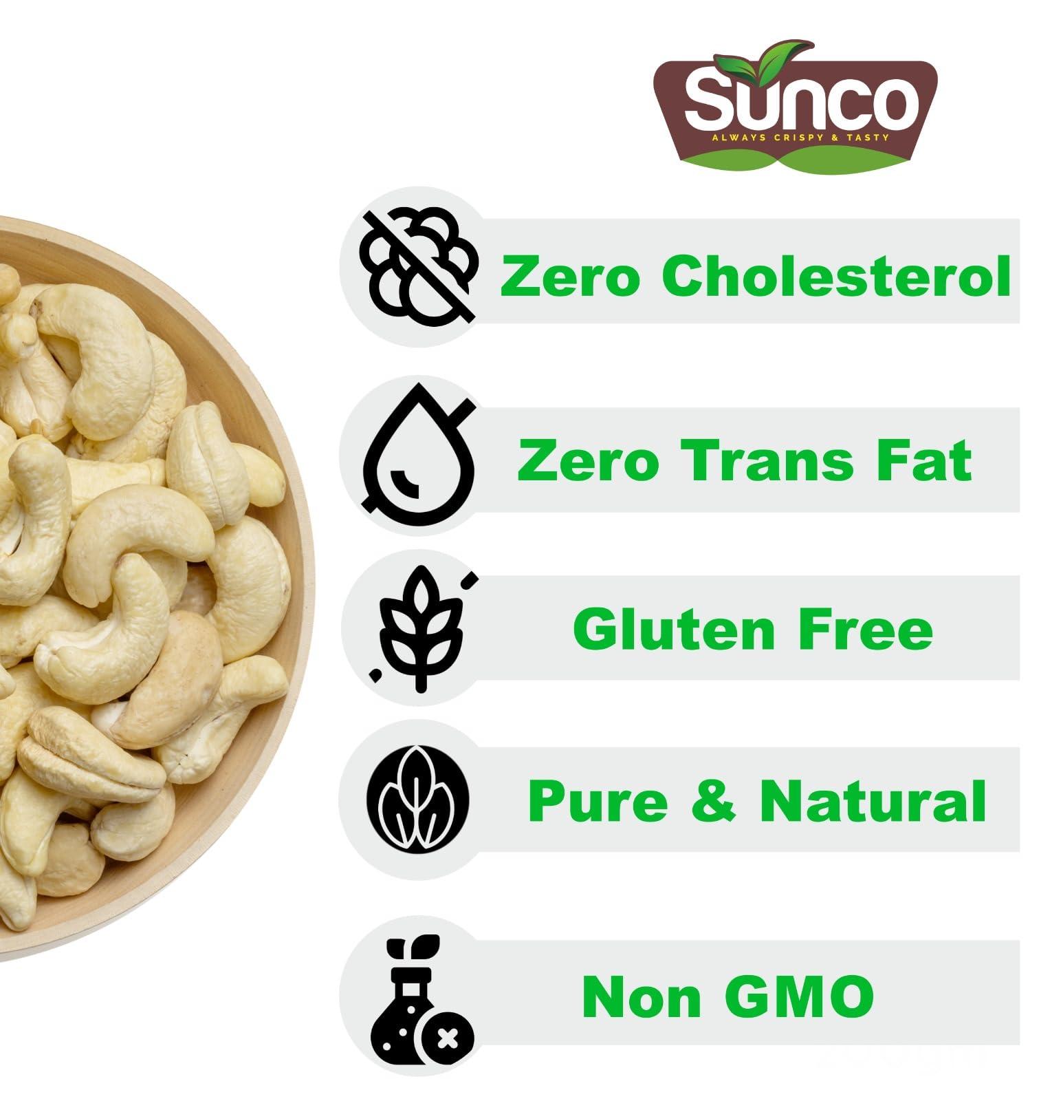 SUNCO Sunco Benin Premium Whole Cashewnuts(Kaju) Value Pack Pouch,1Kg(Pack of 4 X 250g each), Crunchy & Delicious Kaju,Rich in Protein, Calcium & Magnesium