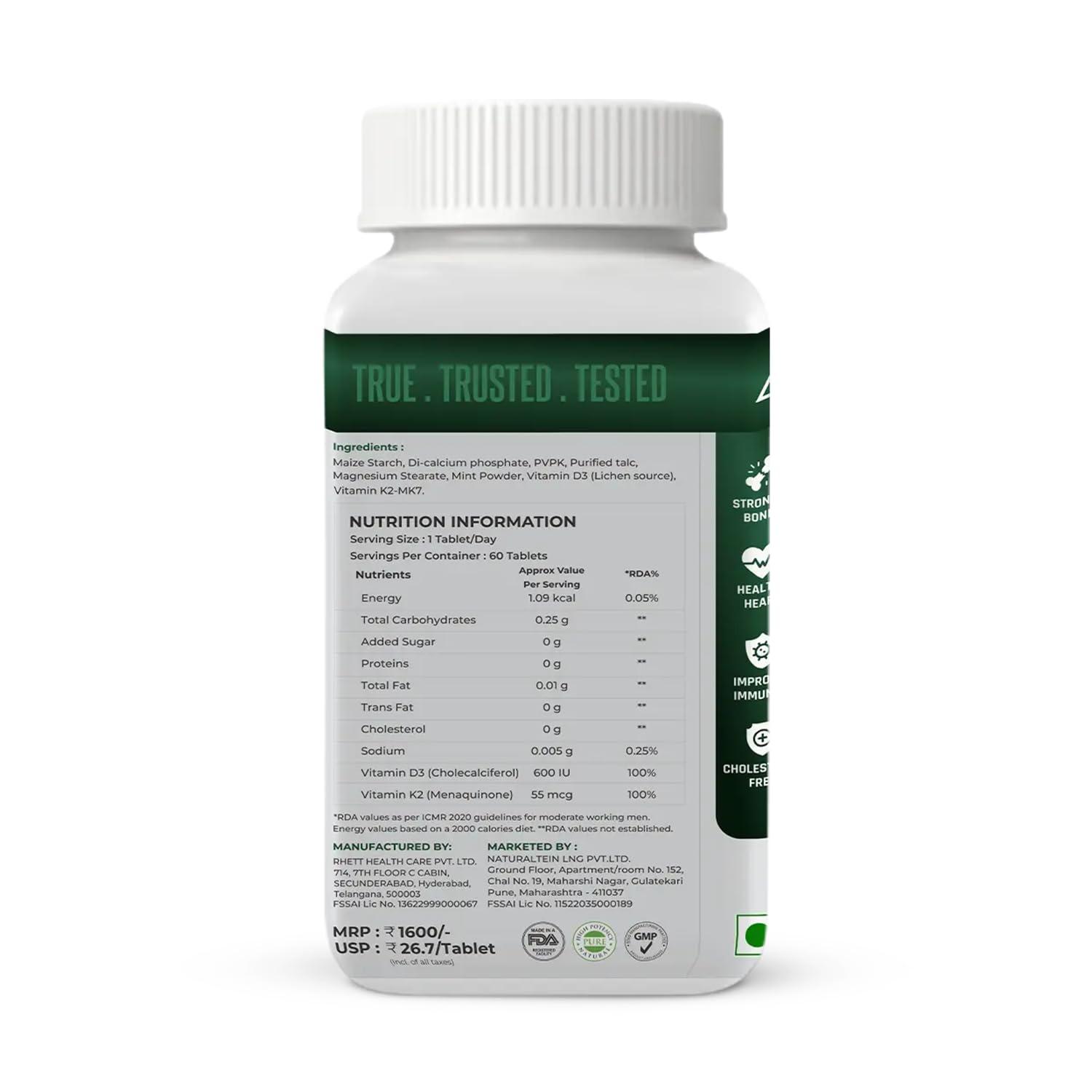 NATURALTEIN NATURALTEIN Vitamin K2+D3 (60 Tablets)