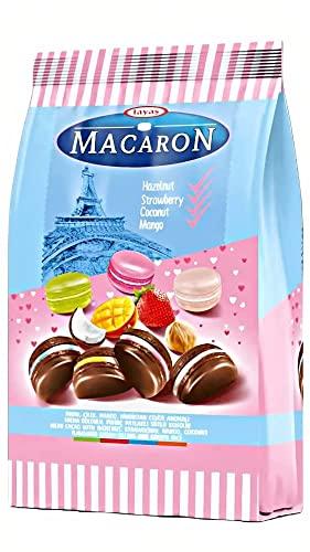 Generic Tayas Macaron Biscuits Milky Cacao With Hazelnut, Strawberry, Mango, Coconut Flavoured Cream Filling 500g Individually Wrapped Biscuits