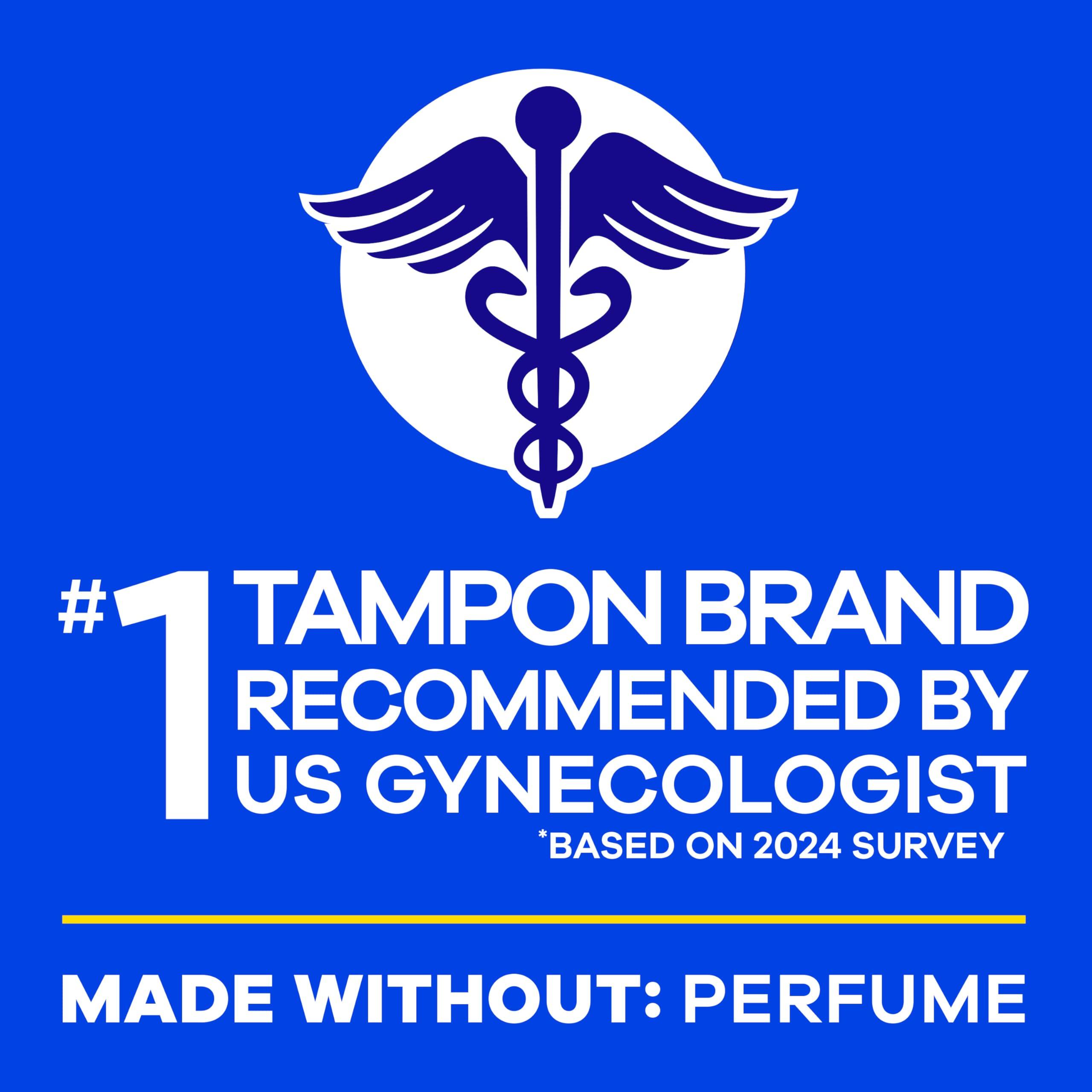 Tampax Tampax Pearl Plastic Tampons, Regular Absorbency, Unscented, 50 Count