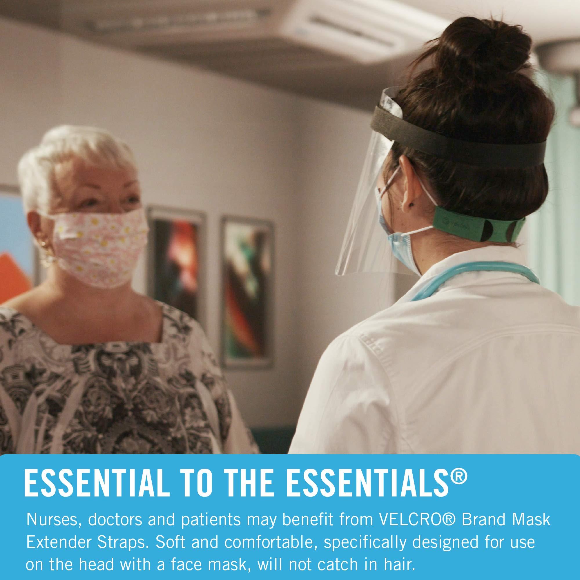 Velcro VELCRO Brand Face Mask Extender Straps 4pk Black, 12 x 1 Comfortable and Adjustable Ear Savers, VEL-30084-USA