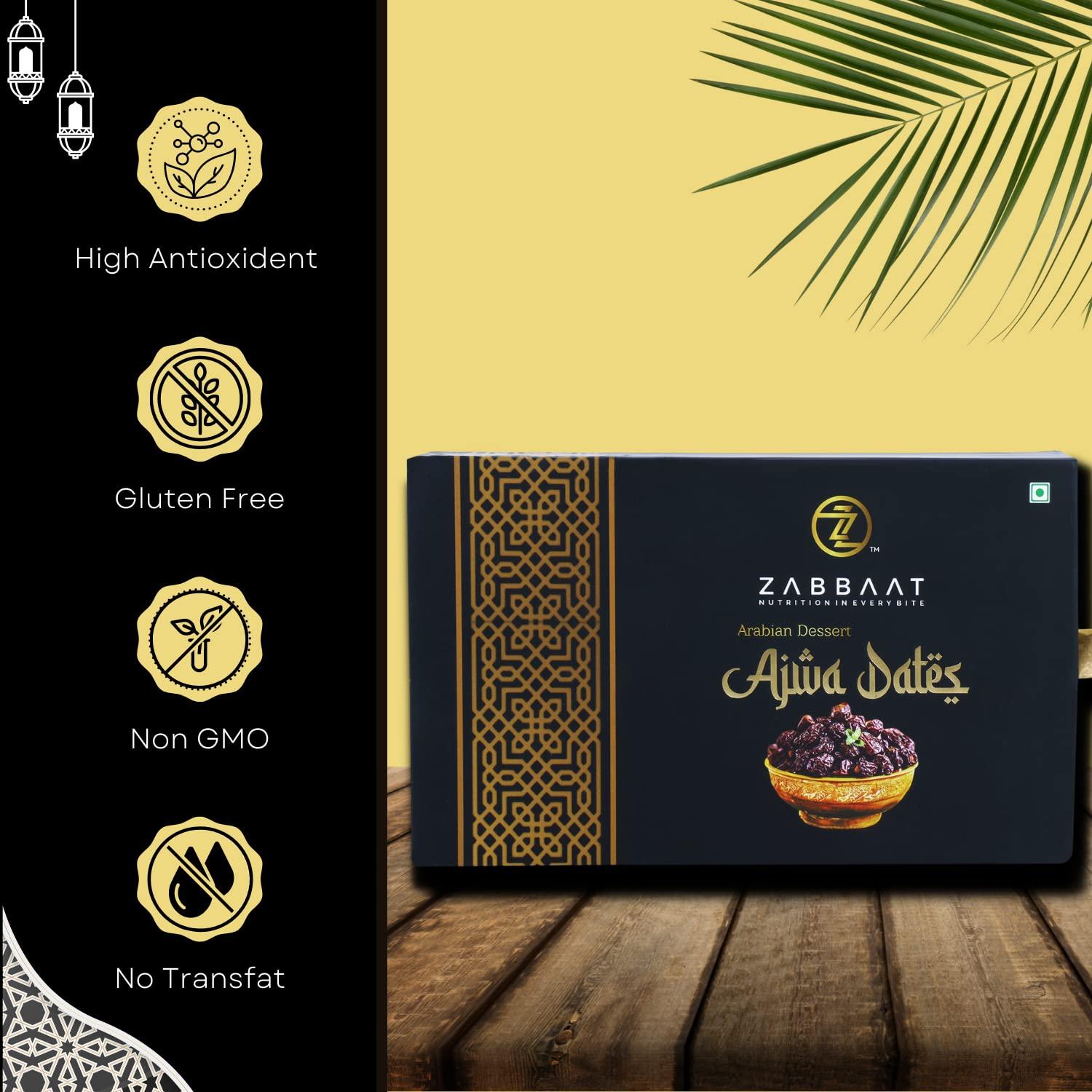 ZABBAAT ZABBAAT Ajwa Dates 400Gm|Dates In Fresh (Khajur/Khajoor)|Dry Dates|Black Dates|Ajwa Dates Original Arabian Dates|Dates Dry Fruits|Ajwa Khajoor Dry Dates|Khajoor Dates Pack Of 1 (400 Gm Pack)