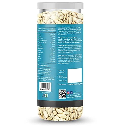 Healthy Treat Healthy Treat Roasted Watermelon Seeds 375Gm - Pack Of 3 125 Gm Each - Classic | Watermelon Seeds for Eating | Magaj Seeds Pack | Tarbuj Beej | Rich in Protein | Potassium | Magnesium & Iron | Diet Food