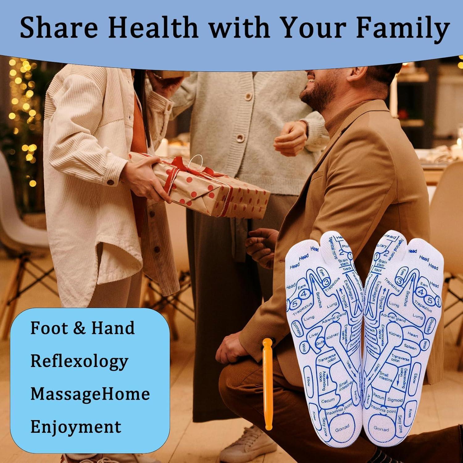 Zorzel Zorzel Foot Reflexology Sock Set with Massage Tool, Acupressure Reflexology Socks Relief Body Stress & Aches, Feet Acupuncture Point Massage Pen Health & Wellness Messager Socks