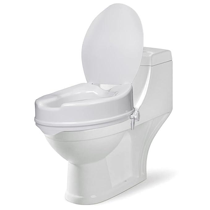 Generic Rewell.Life 6 Inch Toilet Commode Seat Raiser Elevator Extension with lid cover | Universally fits to all | for Handicap, Knee Patients, Old Senior Citizen | Easy to Use, Clean & Install