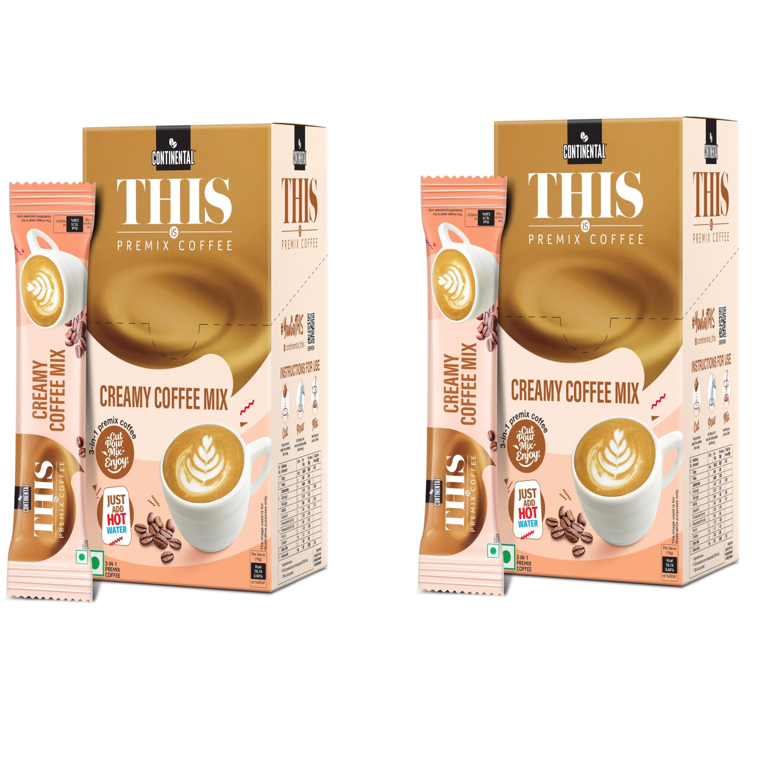 Continental This Continental This Creamy Coffee 180 Gram | 3In1 Instant Premix Coffee Powder | 20 Sachets | Just Add Hot Water - Caf? Like Coffee