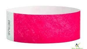 DECOWALL Decowall Tyvek Paper Wristband (Pink) Color Pack of (200)