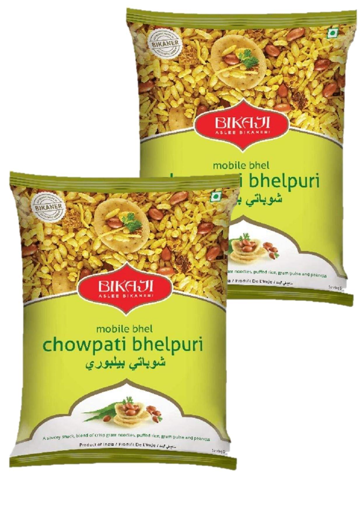 Bikaji BIKAJI crispy crunchy 100% vegetarian Chowpati bhelpuri open mix &eat now bhelpuri bhel (pack of 2pcs ) each pack 300 grm