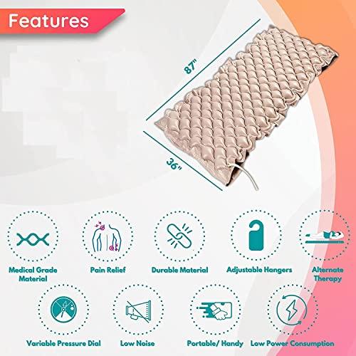 savsons savsons Air Mattress Anti Decubitus Air Pump and Bubble Mattress (Brown) Extra Back Support Quick Air Pump to Adjust Pressure | Airbed for Bedridden Patients, Men & Women-