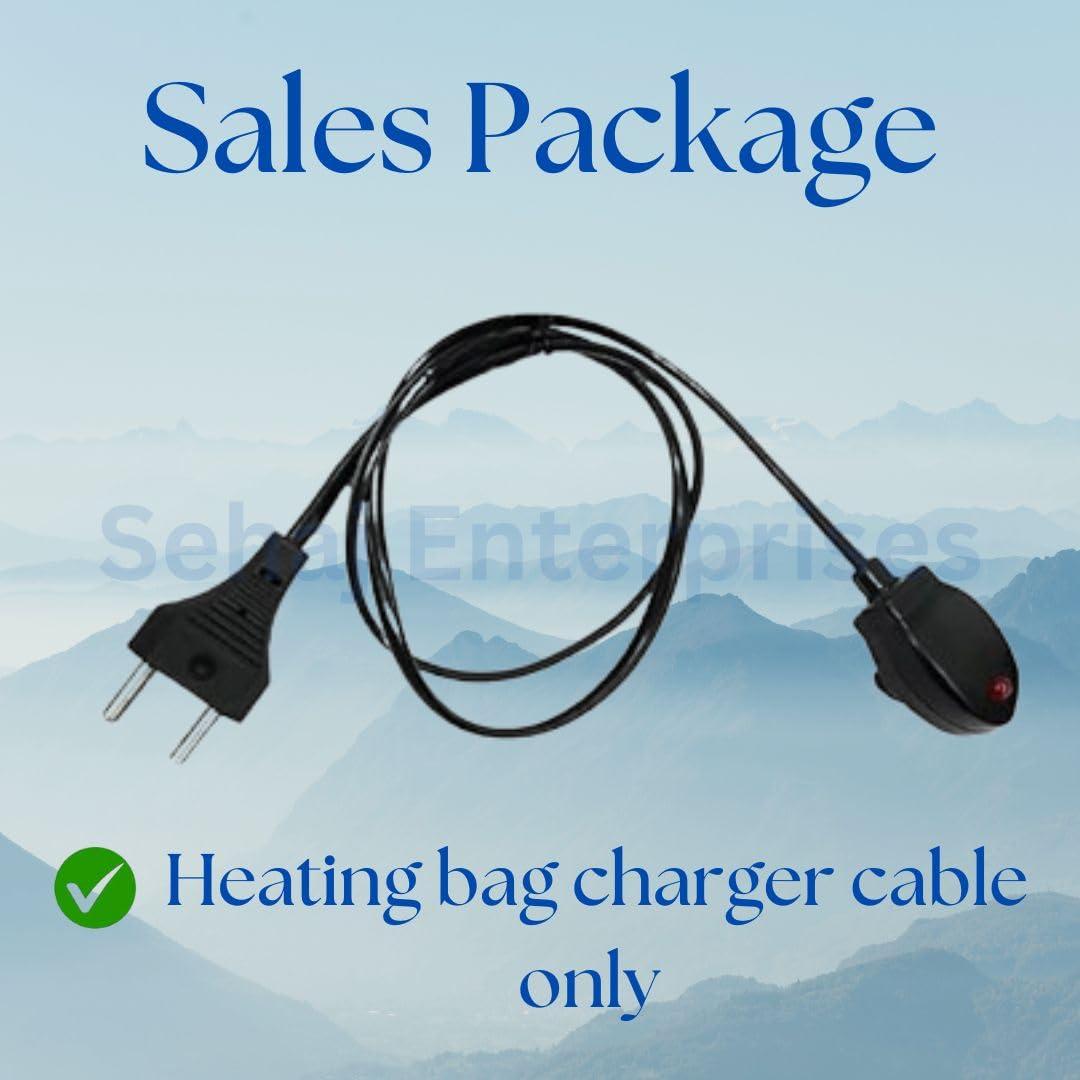 Sehaj Enterprises India Electric Hot Water Bag - Cable/Electric Pain Relief Heating Bag Chargering Cable - Pack of 2 (Only Charger with Cabel) Heating bag is not included.