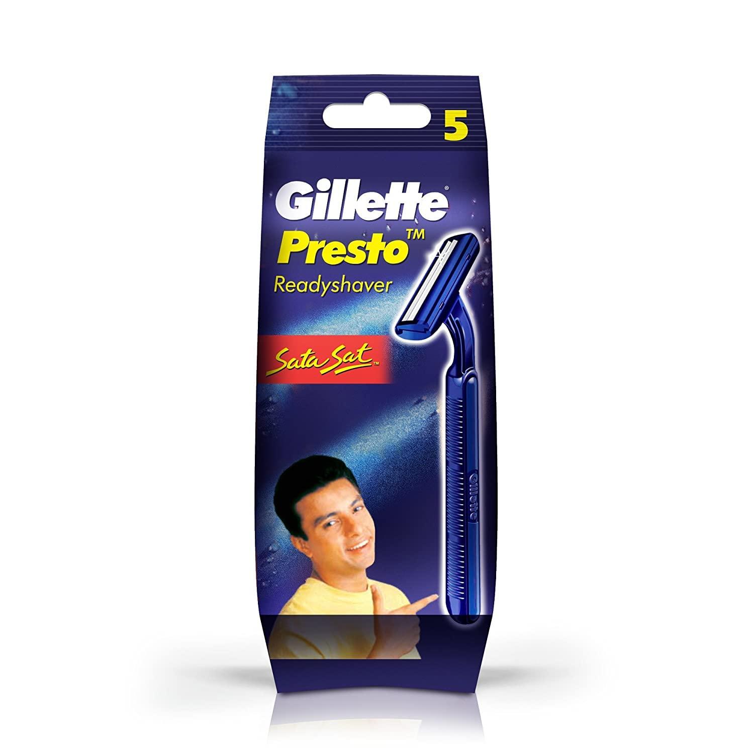 Gillette Gillette Guard 3 Single Razor with 2 Blades & Gillette Presto Manual Shaving Razor(Pack of 5)