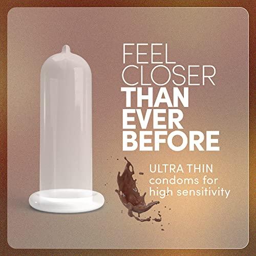 Bold Care BOLD CARE 404 Super Ultra Thin Chocolate Flavored Condoms For Men | 60 Microns | 10 Units | Intense Fit with a Barely There Feel | With Disposable Pouches (Pack of 1)