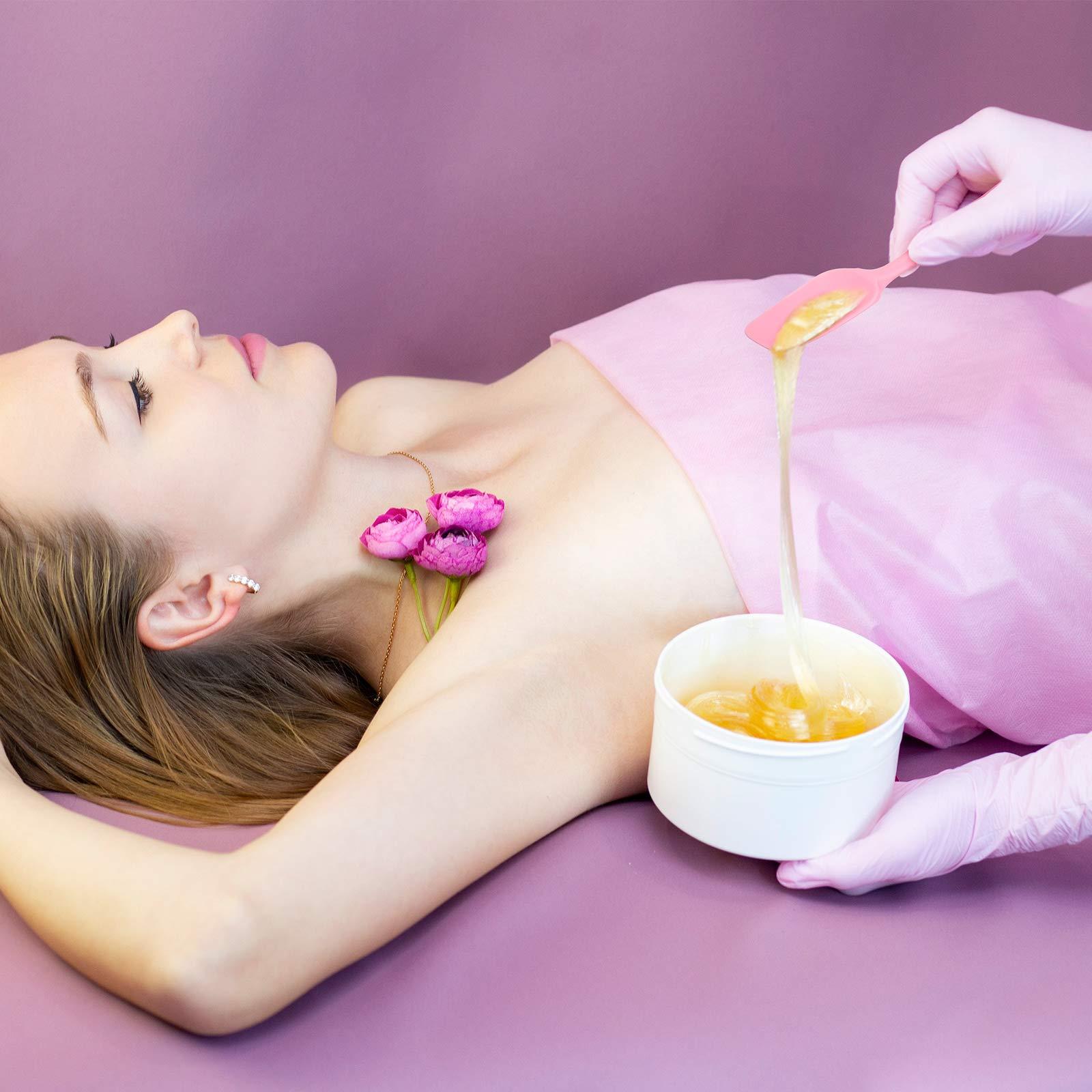 Patelai 3 Pieces Non-stick Wax Spatulas Silicone Waxing Applicator Hair Removal Waxing Applicator Reusable Large Hard Wax Sticks for Home Salon Body Use