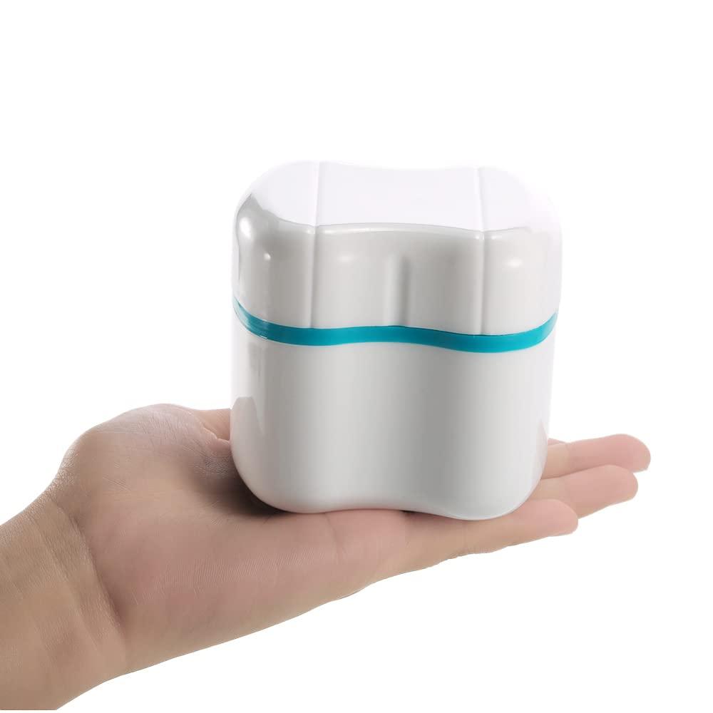QUKAN QUKAN Denture Bath Box Case Dental False Teeth Cleaning Container Rinsing Basket Retainer Appliance Holder Tray