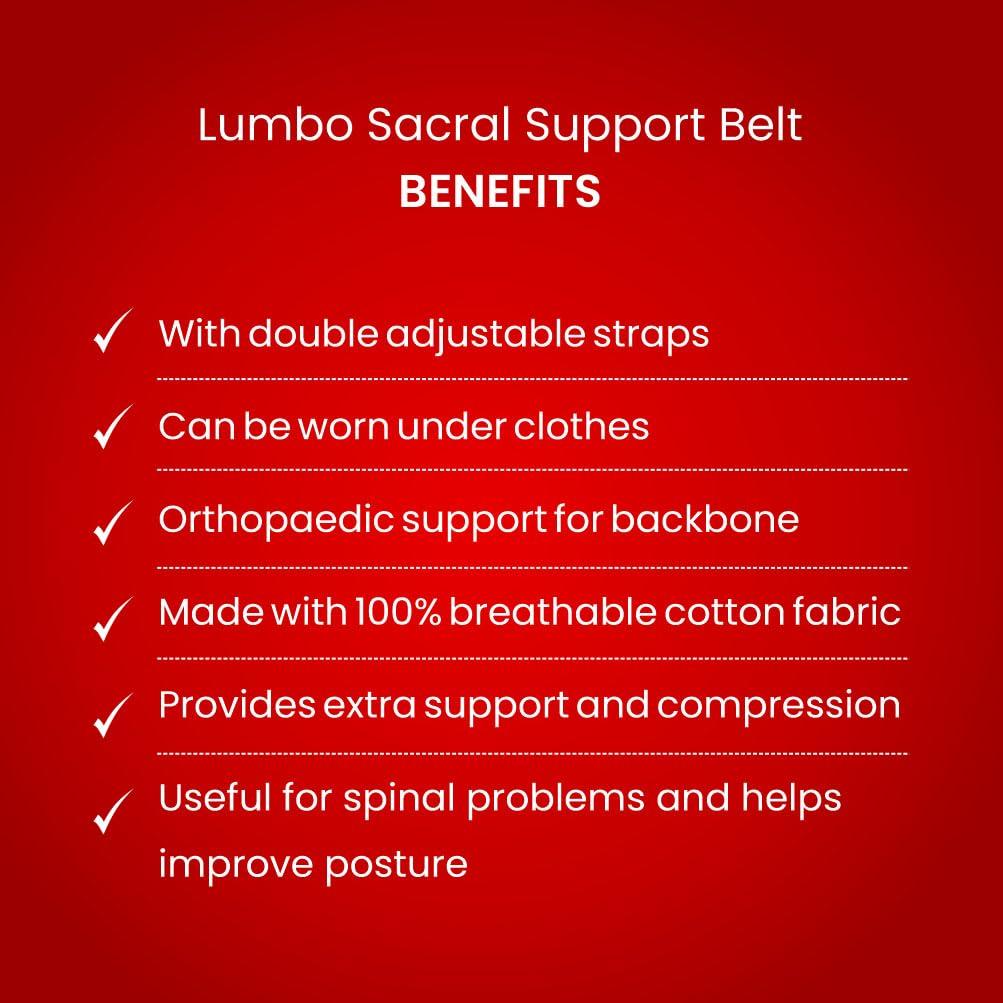 Dr Ortho Dr. Ortho Lumbo Sacral Support Belt For Muscle Relaxation(Waist & Back Support Belt)-For Men & Women, Cotton Fabric , Muscle(Xtra Large(115Cm-130Cm))