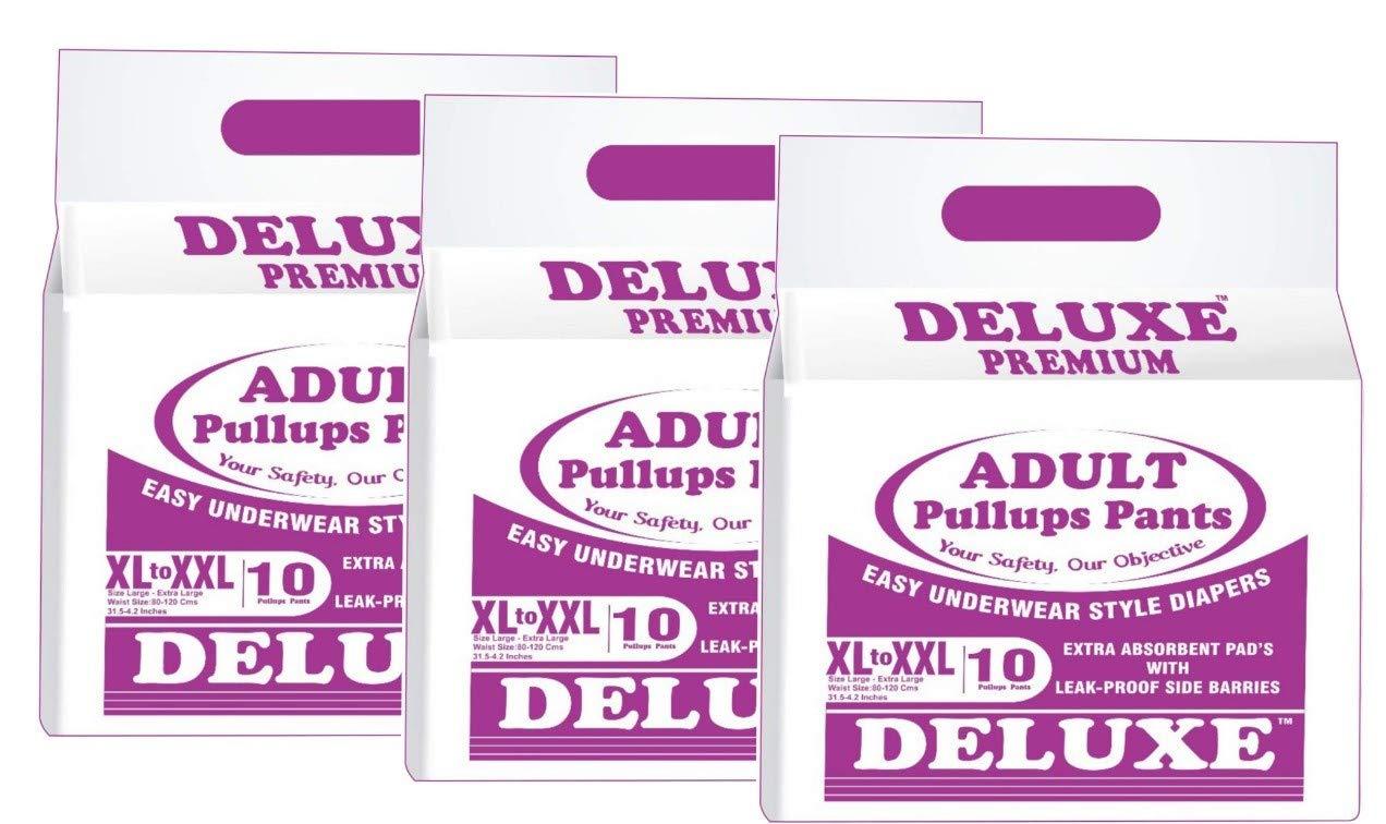 Deluxe Deluxe Adult Diapers Pullups Pants, XL-XXL, 41-60inch (30 Pieces)
