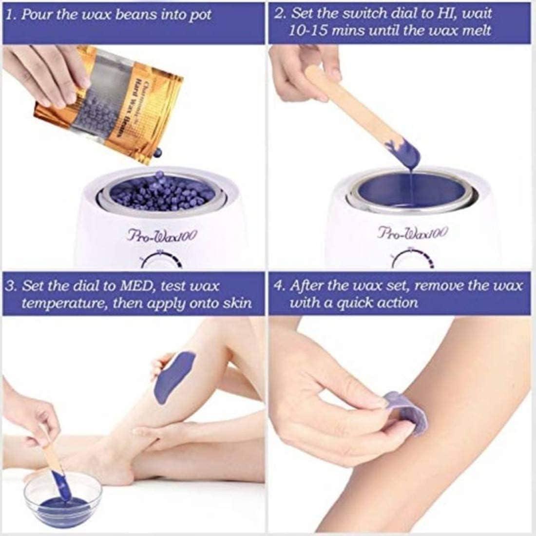 CUVLY CUVLY Waxing Kit Combo Wax Machine Wax Heater Warmer Hot Wax Heater with Hair Removal Wax Beans( 100 g ) Waxing Combo Heater | Hair Removal Waxing Kit Women (Multi - colour) (Wax Heater Kit) Brazilian wax